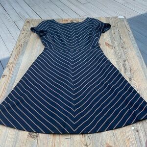 Elegant Navy Striped Dress